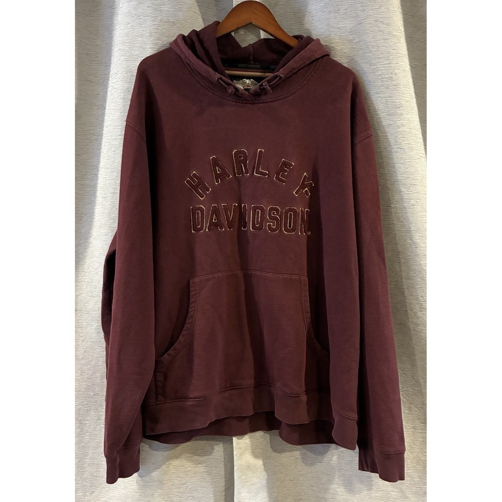 HARLEY DAVIDSON Official OEM‎ Maroon Cotton Pullover Varsity Style Hoodie XXXL